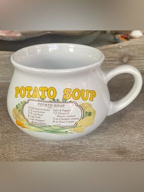 Vintage Ceramic Potato Soup Mug with Recipe